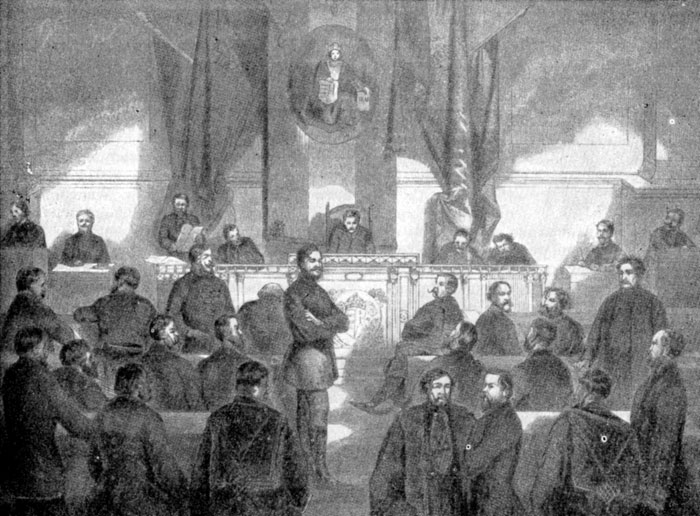 Заседание венгерского сейма. Гравюра по рисунку В. Бека. 1861 г.