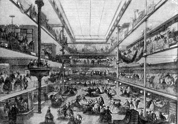 Большой парижский универсальный магазин. Гравюра 1869 г.