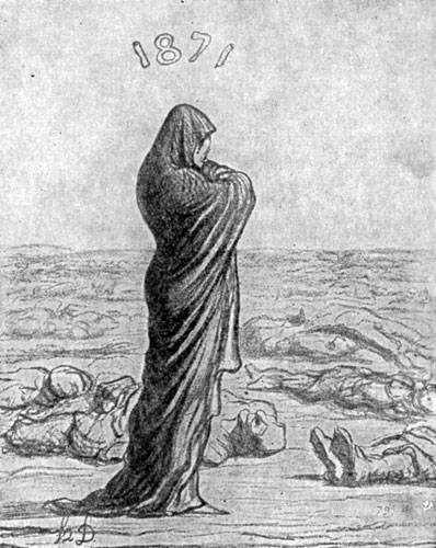 Ужасное наследство. франция в начале 1871 г. Литография О. Домье. 1871 г.