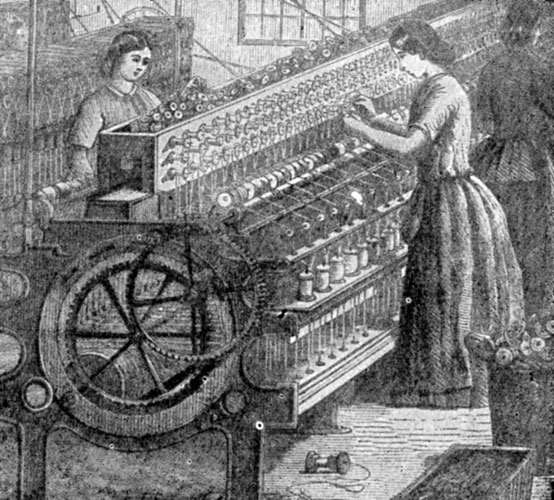 Хлопчатобумажная фабрика в Дерби (Англия). Гравюра 1867 г.