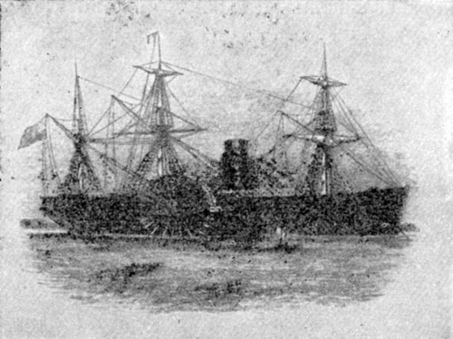 Пароход 'Атлантик'. Гравюра 1849 г.
