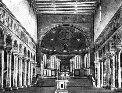 Церковь Сант-Аполлинаре ИН  классе в Равенне. Внутренний вид. VI в. 