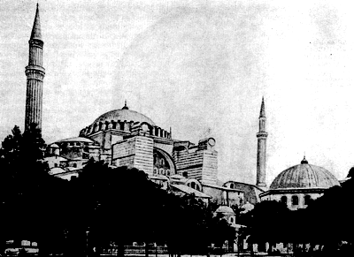 Храм св. Софии в Константинополе. Внешний вид. 532-537 гг.