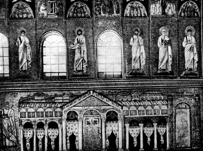 Дворец Теодориха. Мозаика базилики Сант-Аполлинаре Нуово в Равенне. VI в.