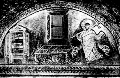 Мученик Лаврентий направляется на костер. Мозаика Мавзолея Галлы Плацидии в Равенне. Вторая четверть V в.