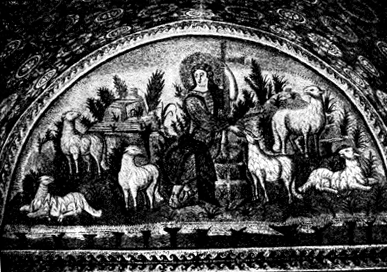 Добрый пастырь в райском саду. Мозаика Мавзолея Галлы Плацидии В Равенне. Вторая четверть V в.
