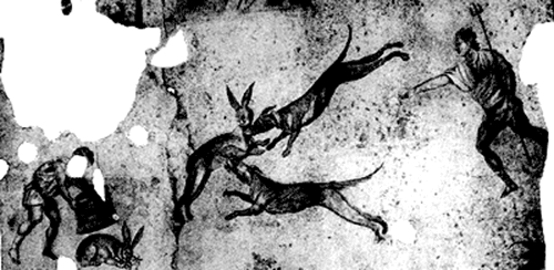 Охота на зайцев. Мозаика, украшавшая пол Большого дворца в Костантинополе. Вторая половина VI в. (?)