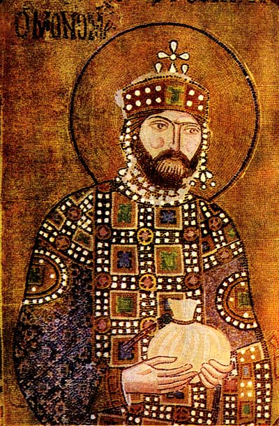 Константин IX мономах. Мозаика св.Софии в Константинополе