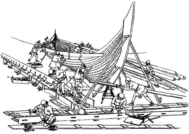 38. Строительство скандинавского корабля (реконструкция)