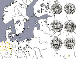 36. Распространение саксонских монет в первой половине XI в.