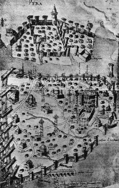 План Константинополя. Буондельмонте. 1420 г.