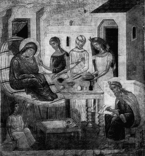 Рождество Иоанна Предтечи. Икона. XV в. Государственный Эрмитаж