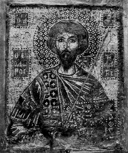  Св. Феодор. Мозаичная икона. Начало XIV в. Государственный Эрмитаж 