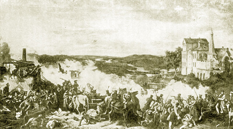 Бой у Малоярославца 12 октября 1812 года (с картины художника П. Гесса)