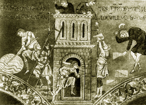 Строительные работы. Мозаика. Конец XII в. Монреаль (Италия)