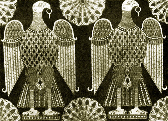 Ткань с изображением орлов. X в. Сен-Жермен. Оксер (близ Парижа)