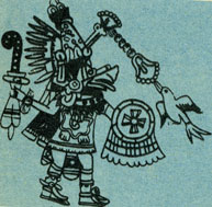Мексиканский бог ветра Кецалькоатль, которого мормоны отождествляли с Христом. Древнеиндийский рисунок