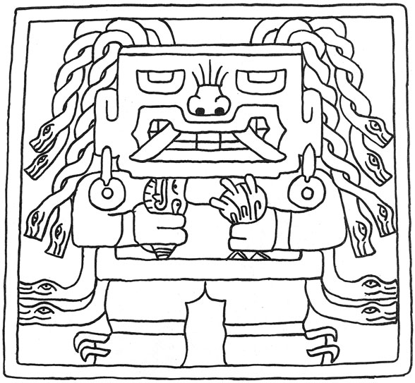 Каменная плита с изображением женского (?) божества. Чавин-де-Уантар, середина I тыс. до н. э. В руке персонажа эквадорские раковины, игравшие важную роль в дальней меновой торговле.
