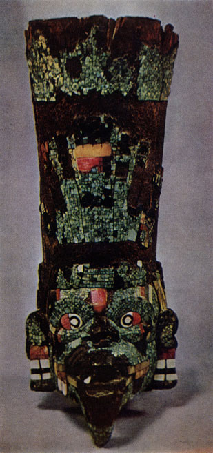 Мозаичная деревянная маска ацтекского бога Тлалока