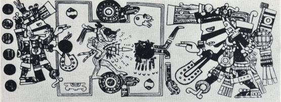 Кецалькоатль и Миктланте-кухтли - боги смерти. Ватиканский кодекс 3773