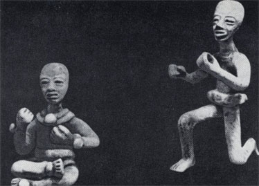 Глиняные фигурки танцоров. Теотиуканская культура
