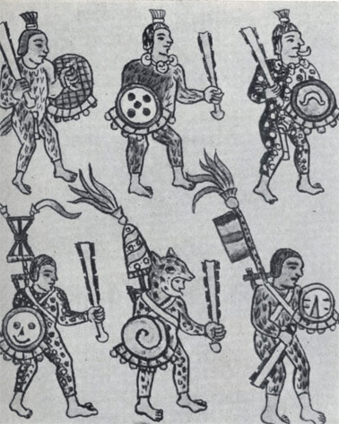 Древнемексиканские воины в доспехах