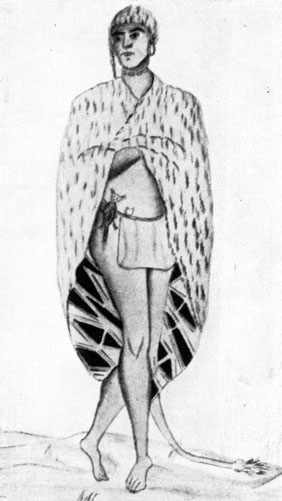 Зимнее одеяние индейцев натчей (натчезов). Рис. одного из первых французских путешественников