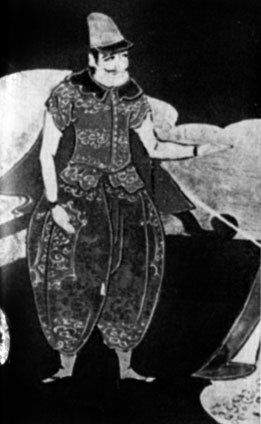 Европейский торговец в Нагасаки. Адамсент парной шестистворчатой ширмы в жанре Намбан (Музей 'Намбан бунка-кан', Осака)