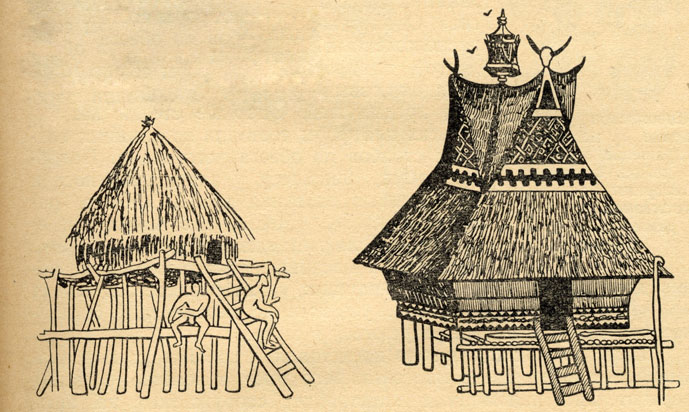 'Тукуль' (дом с Верхнего Нила). Дом с остроконечной крышей у батаков (Суматра)