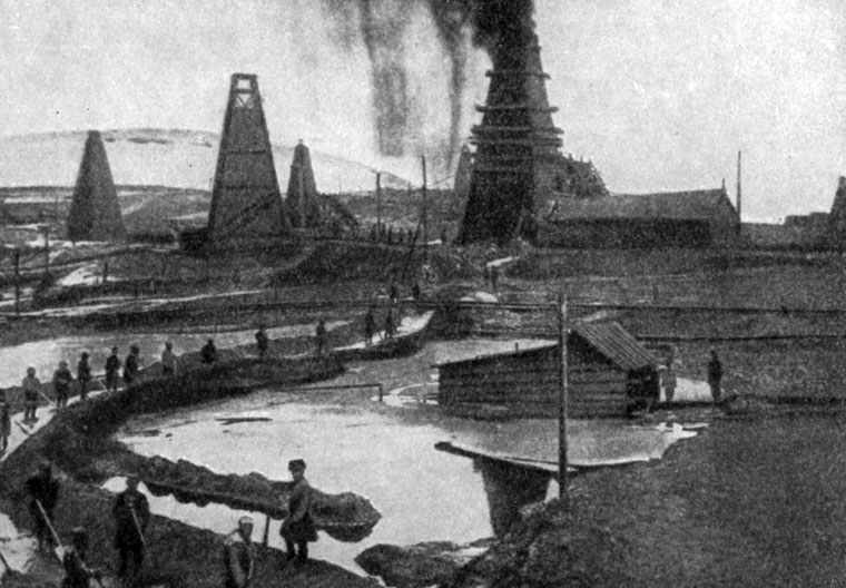Бакинские нефтяные промыслы. Фотография. Конец XIX в.