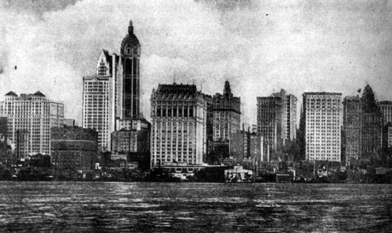 Вид с залива на набережную Нью-Йорка. Фотография. 1905 г. 