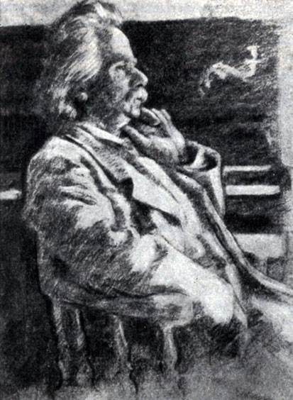 Эдвард Григ. Рисунок Э. Вереншёлля. 1902 г.