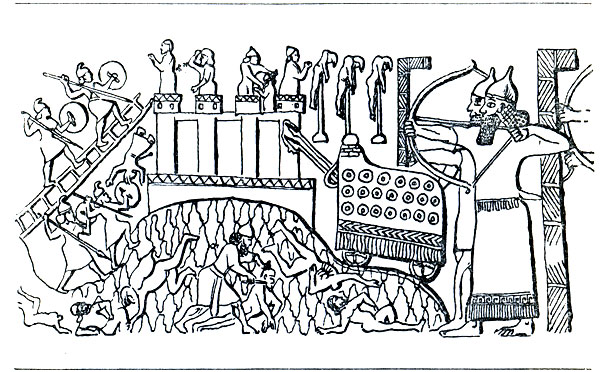 Ассирийцы штурмуют город в Вавилонии