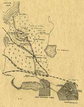 Схема северо-западых окрестностей Екатеринбурга в 1918 году (на основе схемы, приложенной к книге ген.Дитерихса, исправленной и дополненной по материалам экземпляра дела Вильтона)