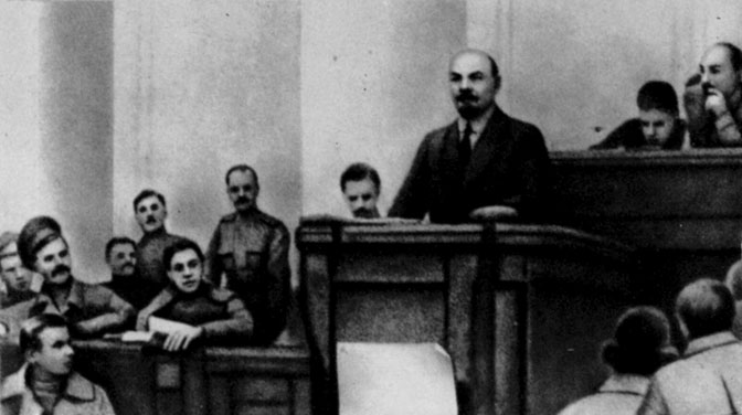 Выступление В. И. Ленина в Таврическом дворце. Петроград, 4 апреля 1917 г. 
