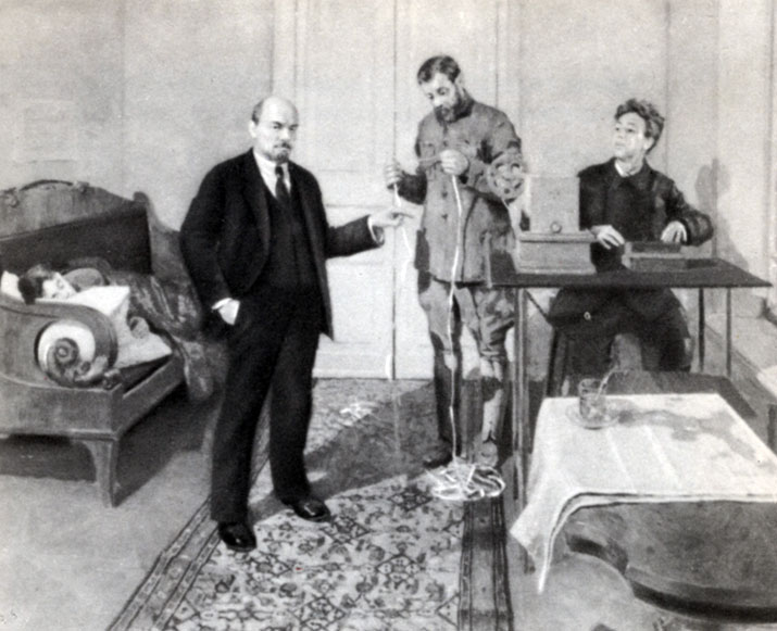 В. И. Ленин у прямого провода. С картины Ц. Грабаря 