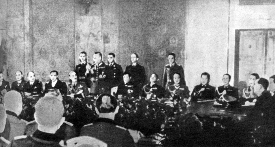 'Подписание военного соглашения между Германией, Италией и Японией. Берлин, январь 1942 г. '