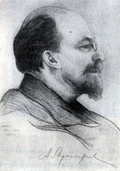 А. В. Луначарский. Рисунок И. И.  Бродского.  1920 г.