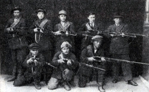 Группа  финских  красногвардейцев. Фотография. 1918  г.