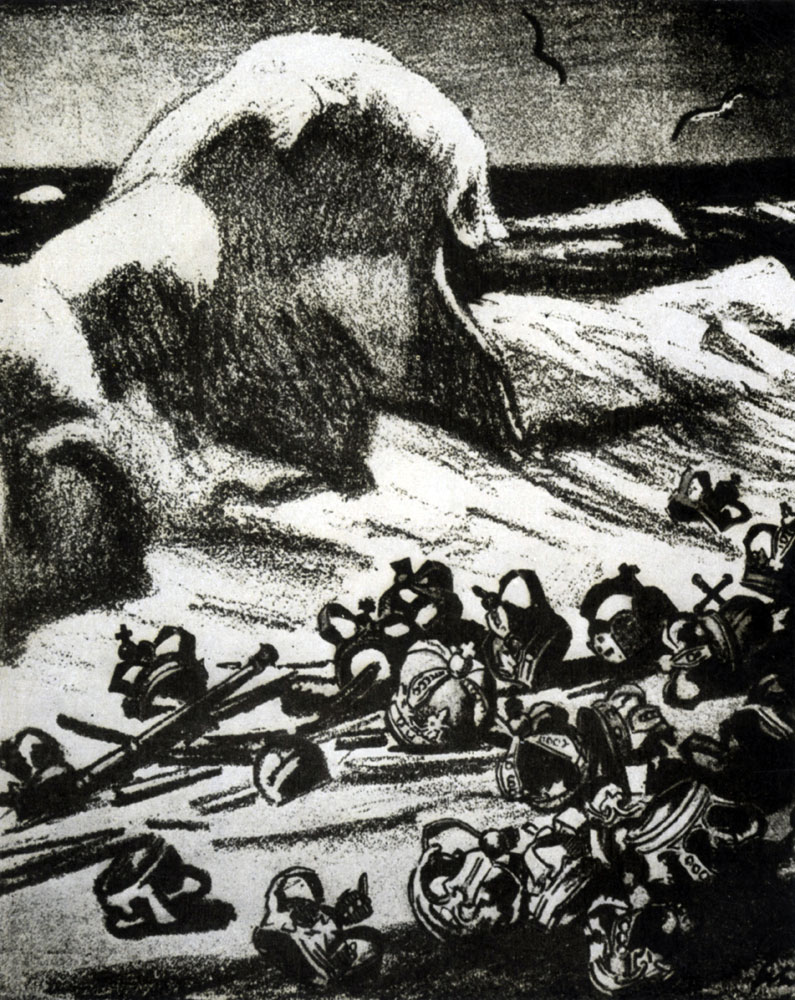 Ноябрь 1918 г. Рисунок В. Шульца. 1918 г.