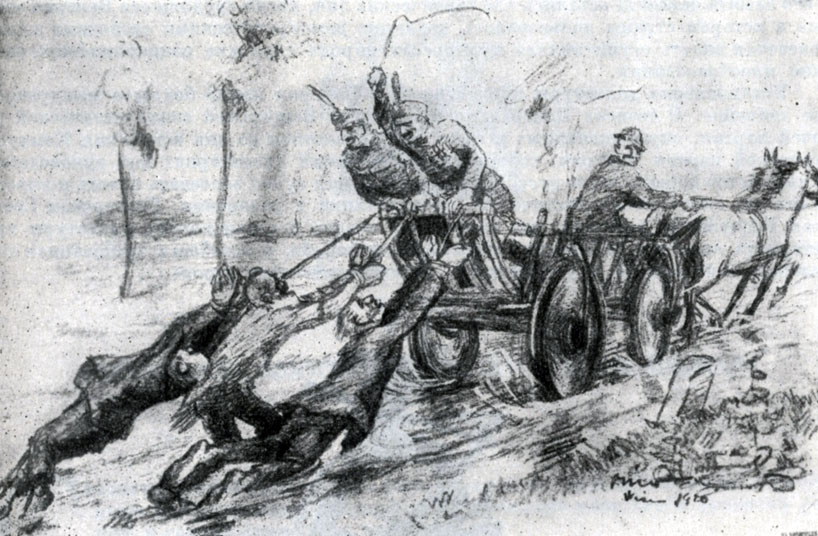  Белый террор в Венгрии. Рисунок М. Биро. 1920 г.