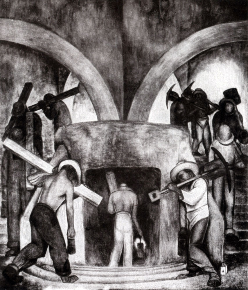 Вход в шахту. Фреска Д. Риверы. 1922 г.