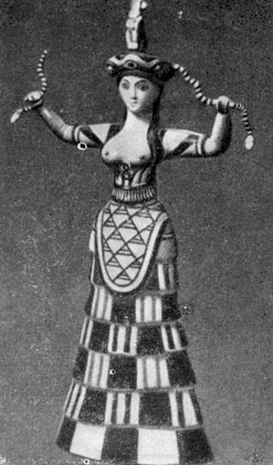 26. Статуэтка «Богиня со змеями» (из святилища дворца в Кноссе)