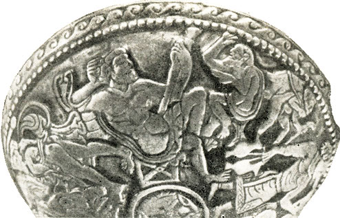 Чаша со сценой пира. Серебро. III - V вв. до н. э. Государственный Эрмитаж Греческий герой на свадебном пире восточного царя