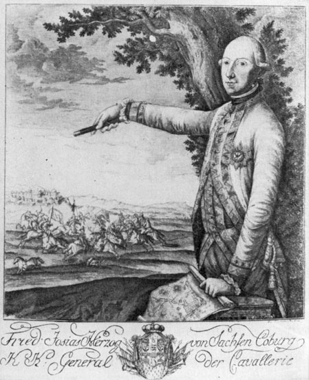Принц Ф. И. Саксен-Кобург Заальфельд. Гравюра. 1788