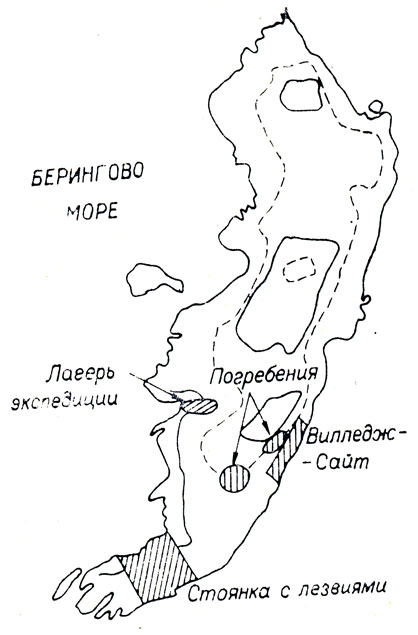 Схематическая карта острова Анангула