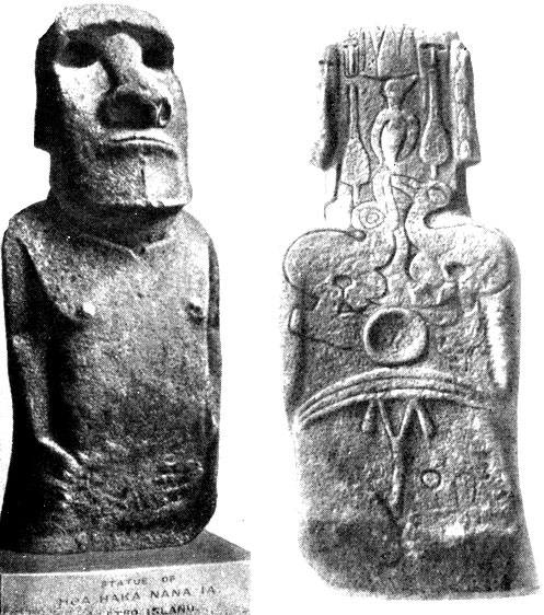 Почти полвека простояла в Британском музее эта статуя острова Пасхи, именуемая Хоа-Хака-Нана-Иа, пока на ее спине не были обнаружены символические знаки и фигуры