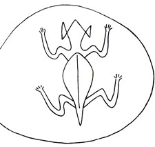 'Тангата-моко', человек-ящерица. Изображение этого фантастического существа можно найти и среди петроглифов, и среди знаков письма кохау ронго-ронго, и в произведениях мелкой пластики