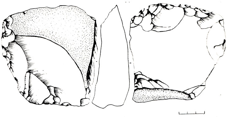 Рис. 65. Каменный инвентарь местонахождения Ильинка III. Скребло