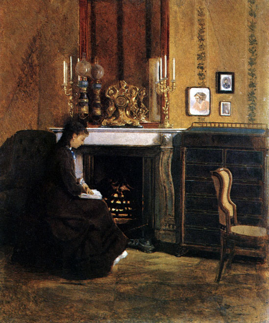 Крамской И. Н. (1837-1887). В комнате. 1862. Холст, масло. ГРМ